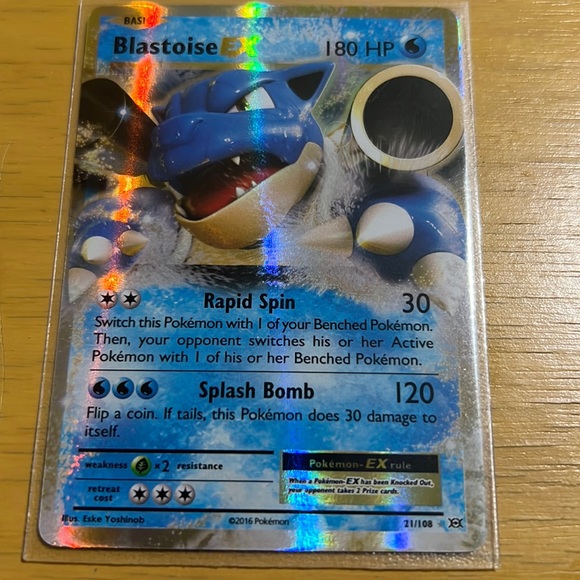 Pokémon Blastoise EX 21/108 Holo Rare Near Mint - Picture 1 of 1